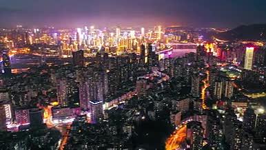 重庆城市夜景高清素材延时航拍视频的预览图